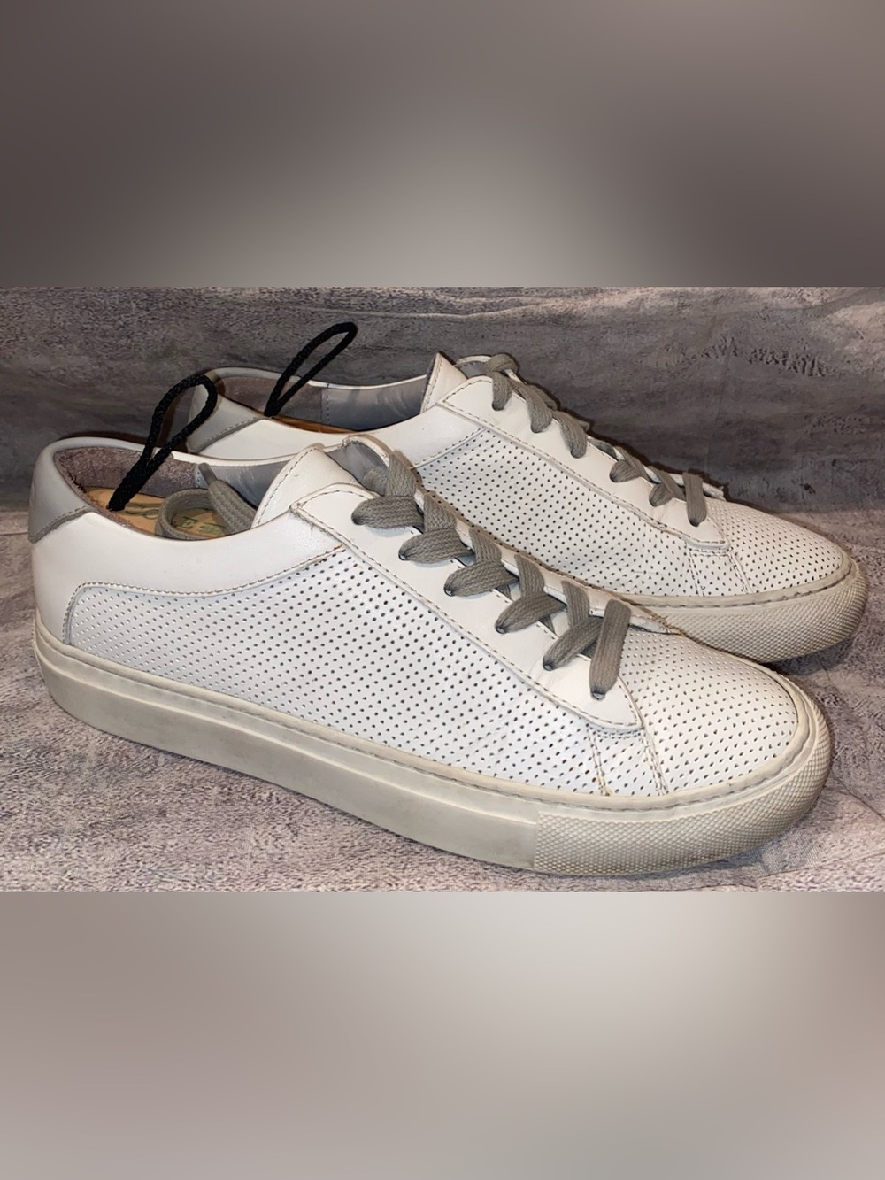 KOIO Capri White Perforated Leather Sneakers Shoes Women’s 7 37 Italy Minimalist